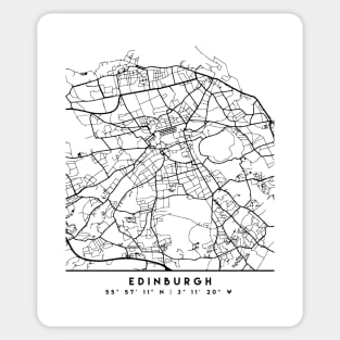 EDINBURGH SCOTLAND BLACK CITY STREET MAP ART Sticker